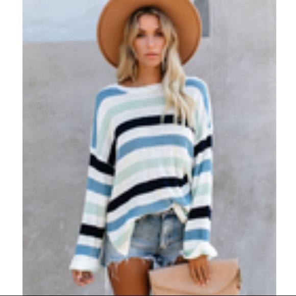 Vici Sweaters - VICI McKinley Striped Knit Sweater